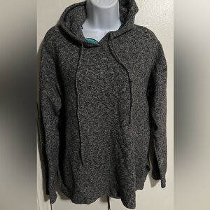 Old Navy Knit Grey Black Hooded Sweater